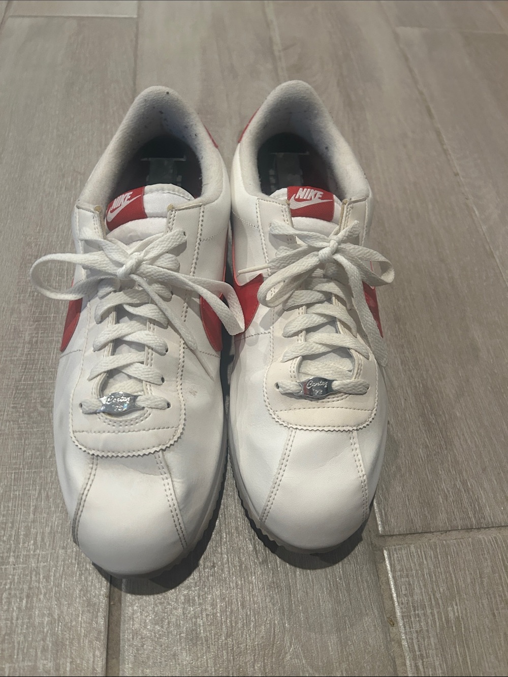 Nike Men’s Size 13 White Sneakers with Red Swoosh no Box Included